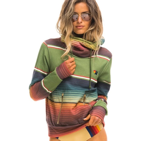 Aviator Nation Multicolor Striped Hoodie - Picture 14 of 14